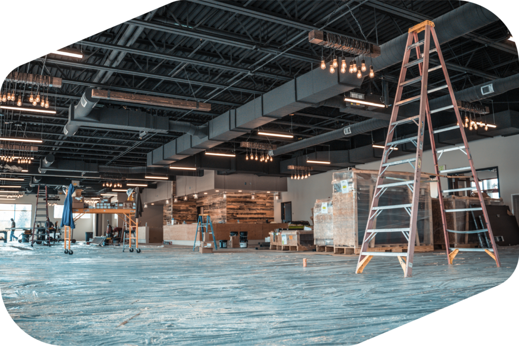 A warehouse building under construction